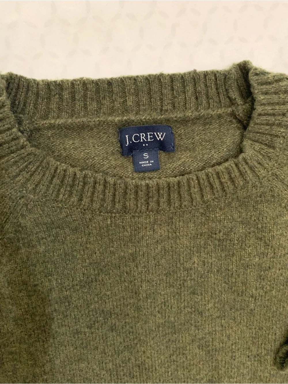 J. Crew Men's Olive Crewneck Sweater